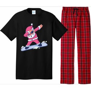 Snowboard Dabbing Santa Claus Funny Christmas Dab Dance Gift Cute Gift Pajama Set