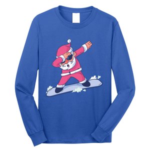 Snowboard Dabbing Santa Claus Funny Christmas Dab Dance Gift Cute Gift Long Sleeve Shirt