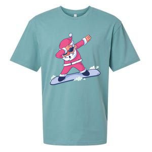 Snowboard Dabbing Santa Claus Funny Christmas Dab Dance Gift Cute Gift Sueded Cloud Jersey T-Shirt