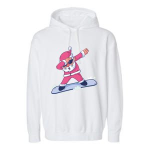 Snowboard Dabbing Santa Claus Funny Christmas Dab Dance Gift Cute Gift Garment-Dyed Fleece Hoodie