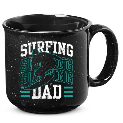 Surfing Dad Surf Surfboard Sayings Surfer Father Daddy Papa Gift 15oz Campfire Ceramic Mug