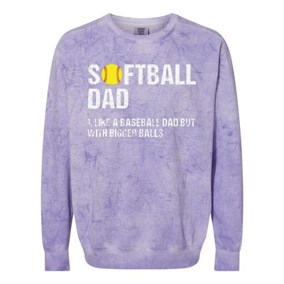 Softball Dad Colorblast Crewneck Sweatshirt