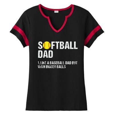 Softball Dad Ladies Halftime Notch Neck Tee