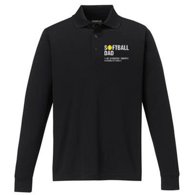 Softball Dad Performance Long Sleeve Polo