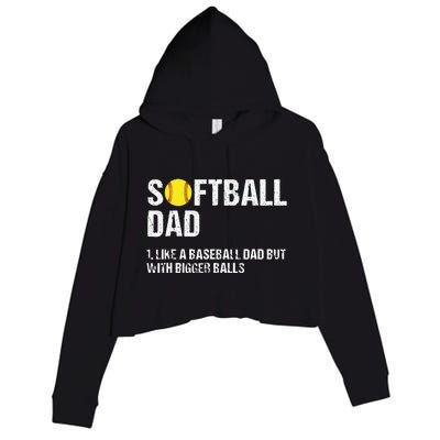 Softball Dad Crop Fleece Hoodie