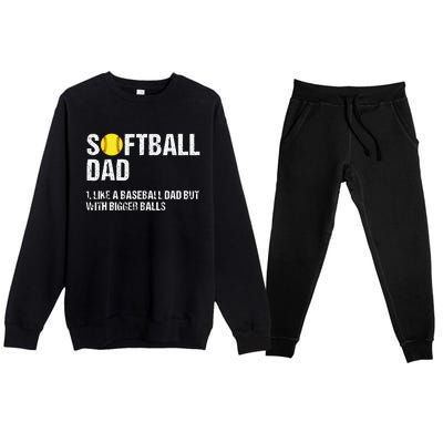 Softball Dad Premium Crewneck Sweatsuit Set