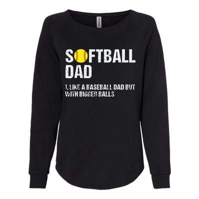 Softball Dad Womens California Wash Sweatshirt