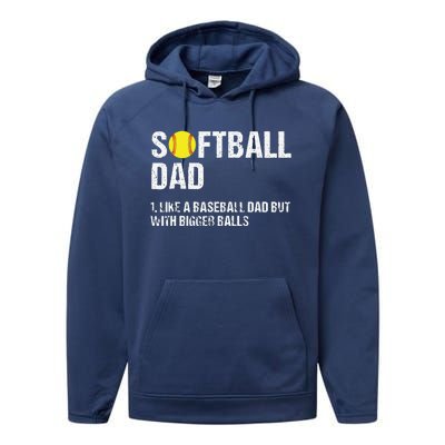 Softball Dad Performance Fleece Hoodie