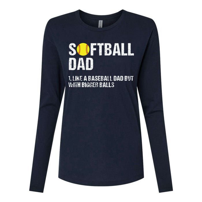 Softball Dad Womens Cotton Relaxed Long Sleeve T-Shirt