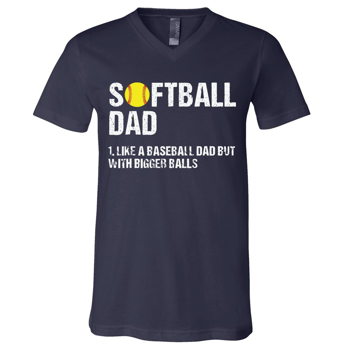 Softball Dad V-Neck T-Shirt