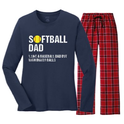 Softball Dad Women's Long Sleeve Flannel Pajama Set 