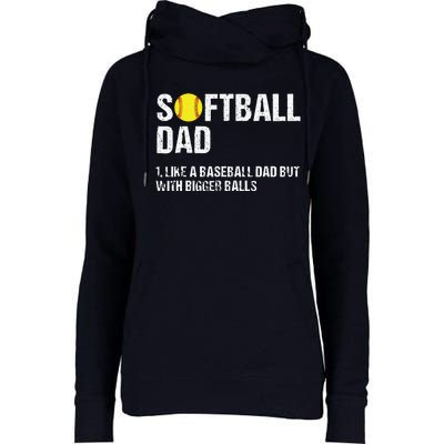 Softball Dad Womens Funnel Neck Pullover Hood