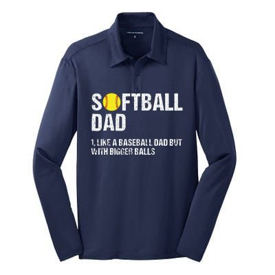 Softball Dad Silk Touch Performance Long Sleeve Polo