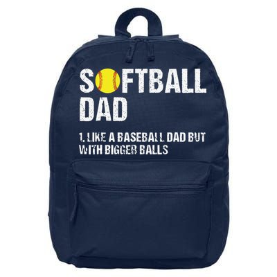Softball Dad 16 in Basic Backpack