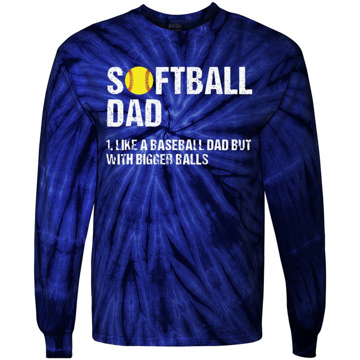 Softball Dad Tie-Dye Long Sleeve Shirt