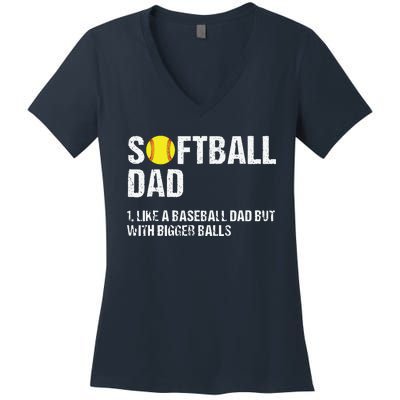 Softball Dad Women's V-Neck T-Shirt