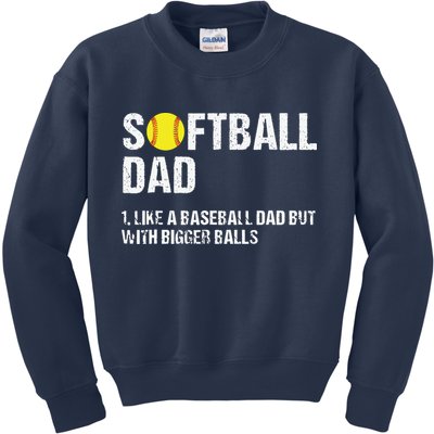 Softball Dad Kids Sweatshirt