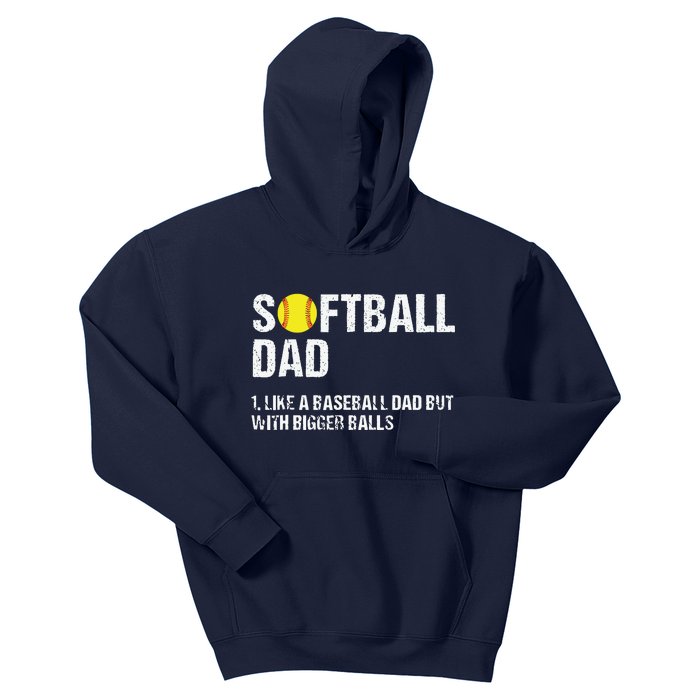 Softball Dad Kids Hoodie