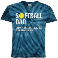 Softball Dad Kids Tie-Dye T-Shirt