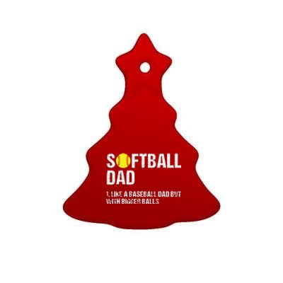 Softball Dad Ceramic Tree Ornament