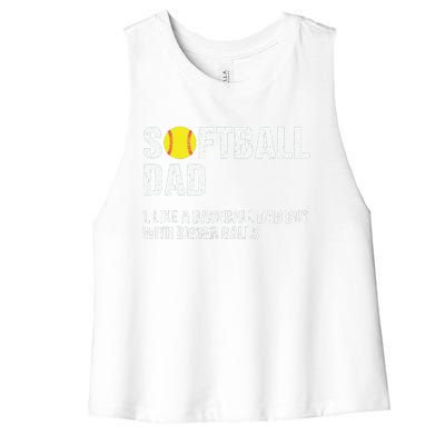 Softball Dad Women's Racerback Cropped Tank