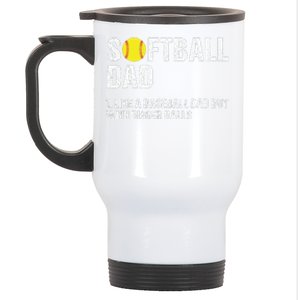 Softball Dad Stainless Steel Travel Mug