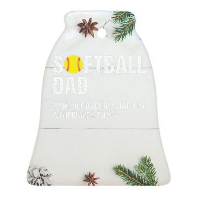 Softball Dad Ceramic Bell Ornament