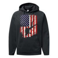 Scuba Diver Scuba Diving American Flag Performance Fleece Hoodie