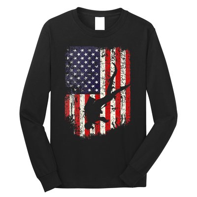 Scuba Diver Scuba Diving American Flag Long Sleeve Shirt