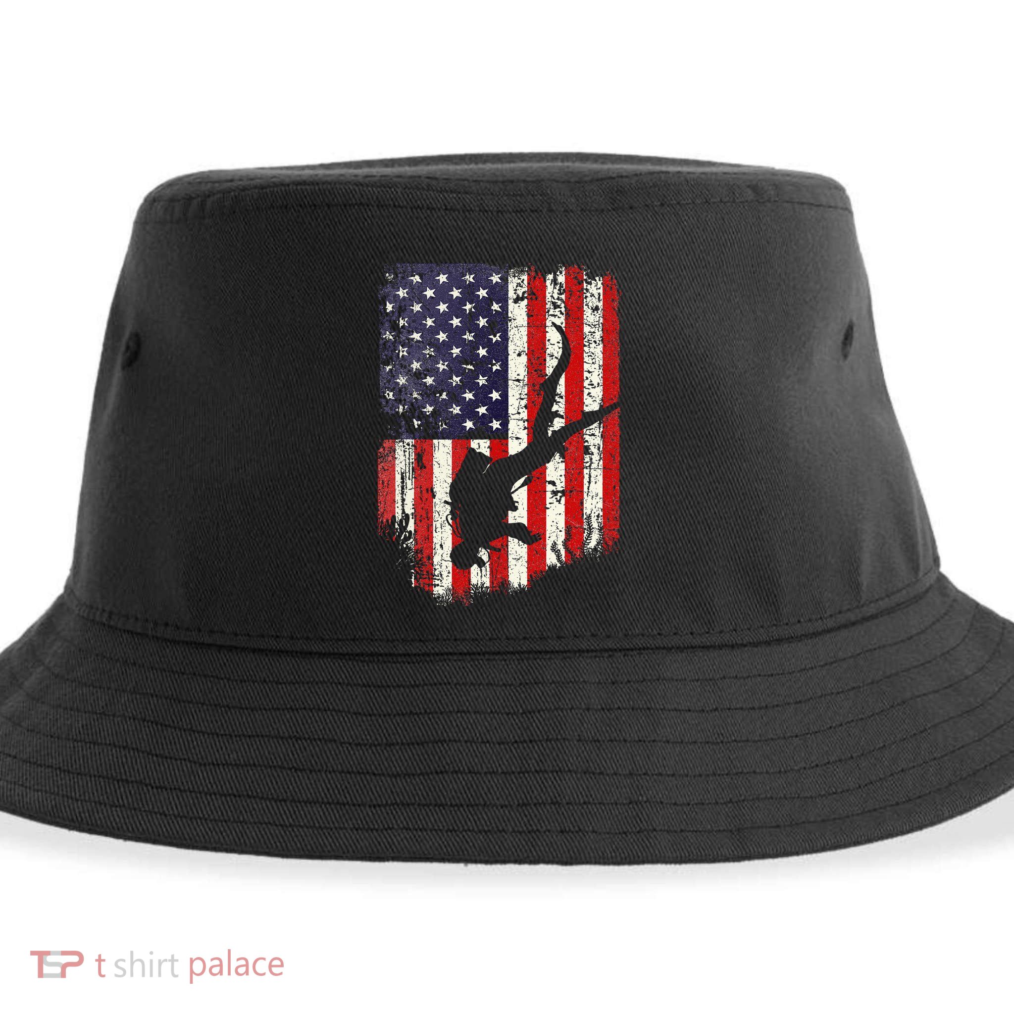 Scuba Diver Scuba Diving American Flag Sustainable Bucket Hat