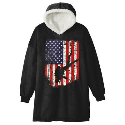 Scuba Diver Scuba Diving American Flag Hooded Wearable Blanket