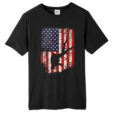 Scuba Diver Scuba Diving American Flag Tall Fusion ChromaSoft Performance T-Shirt