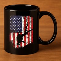 Scuba Diver Scuba Diving American Flag 11oz C Handle Ceramic Mug