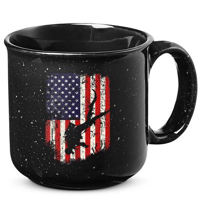 Scuba Diver Scuba Diving American Flag 15oz Campfire Ceramic Mug