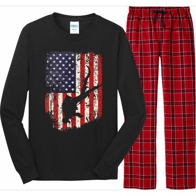 Scuba Diver Scuba Diving American Flag Long Sleeve Pajama Set