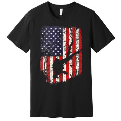 Scuba Diver Scuba Diving American Flag Premium T-Shirt