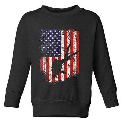 Scuba Diver Scuba Diving American Flag Toddler Sweatshirt