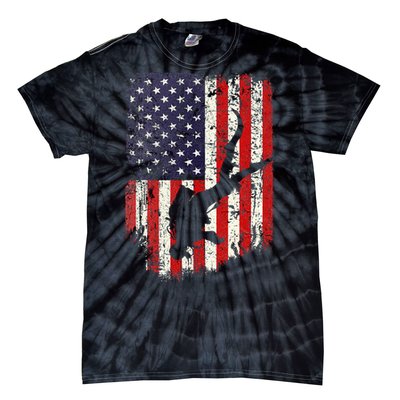 Scuba Diver Scuba Diving American Flag Tie-Dye T-Shirt