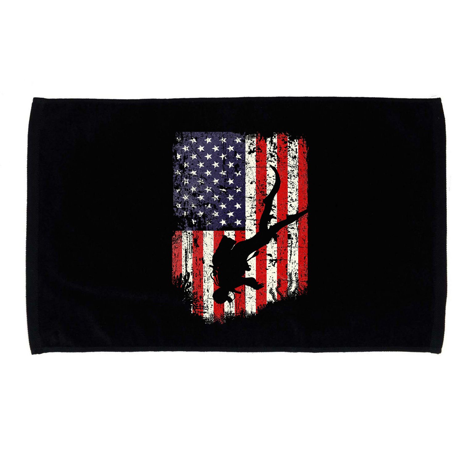 Scuba Diver Scuba Diving American Flag Microfiber Hand Towel