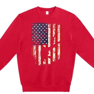 Scuba Diver Scuba Diving American Flag Premium Crewneck Sweatshirt