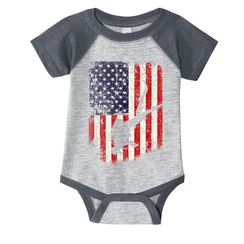 Scuba Diver Scuba Diving American Flag Infant Baby Jersey Bodysuit