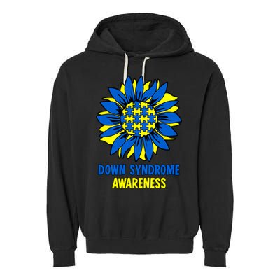 Sunflower Down Syndrome Awareness Garment-Dyed Fleece Hoodie
