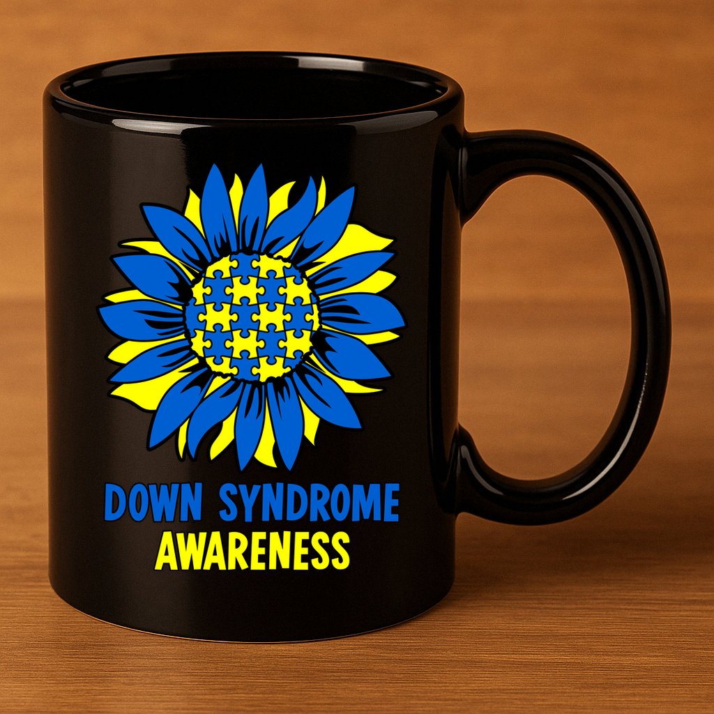 Sunflower Down Syndrome Awareness 11oz C Handle Ceramic Mug