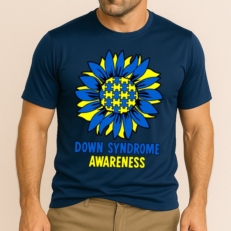Sunflower Down Syndrome Awareness Cooling Performance Crew T-Shirt