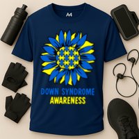 Sunflower Down Syndrome Awareness Cooling Performance Crew T-Shirt
