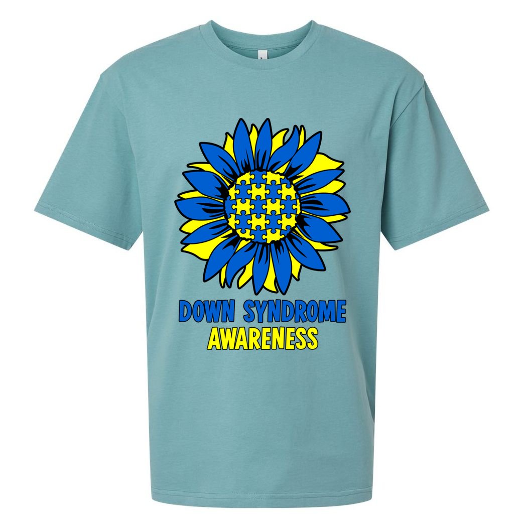 Sunflower Down Syndrome Awareness Sueded Cloud Jersey T-Shirt