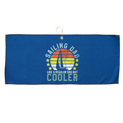 Sailing Dad | Sailboat Sailor Funny Father's Day Gift Large Microfiber Waffle Golf Towel
