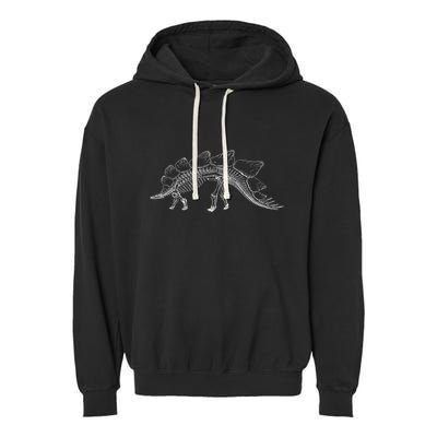 Stegosaurus Dinosaur Skeleton Illustration Art Graphic Bones Great Gift Garment-Dyed Fleece Hoodie