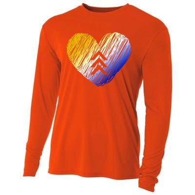 Support Down Syndrome Heart Cooling Performance Long Sleeve Crew