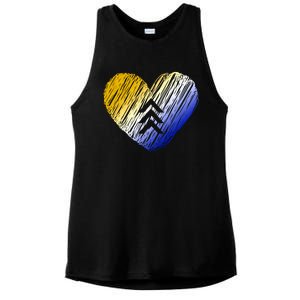 Support Down Syndrome Heart Ladies PosiCharge Tri-Blend Wicking Tank